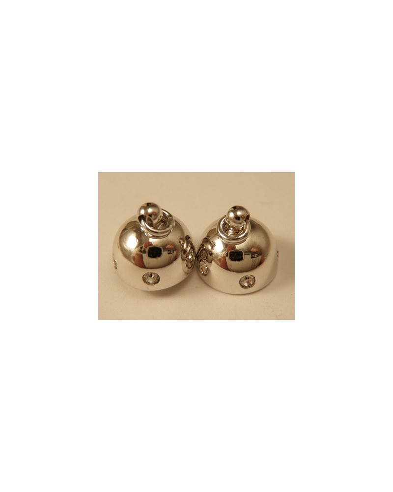 Magnetschliesse 9*15.5mm rhodiniert, Strass