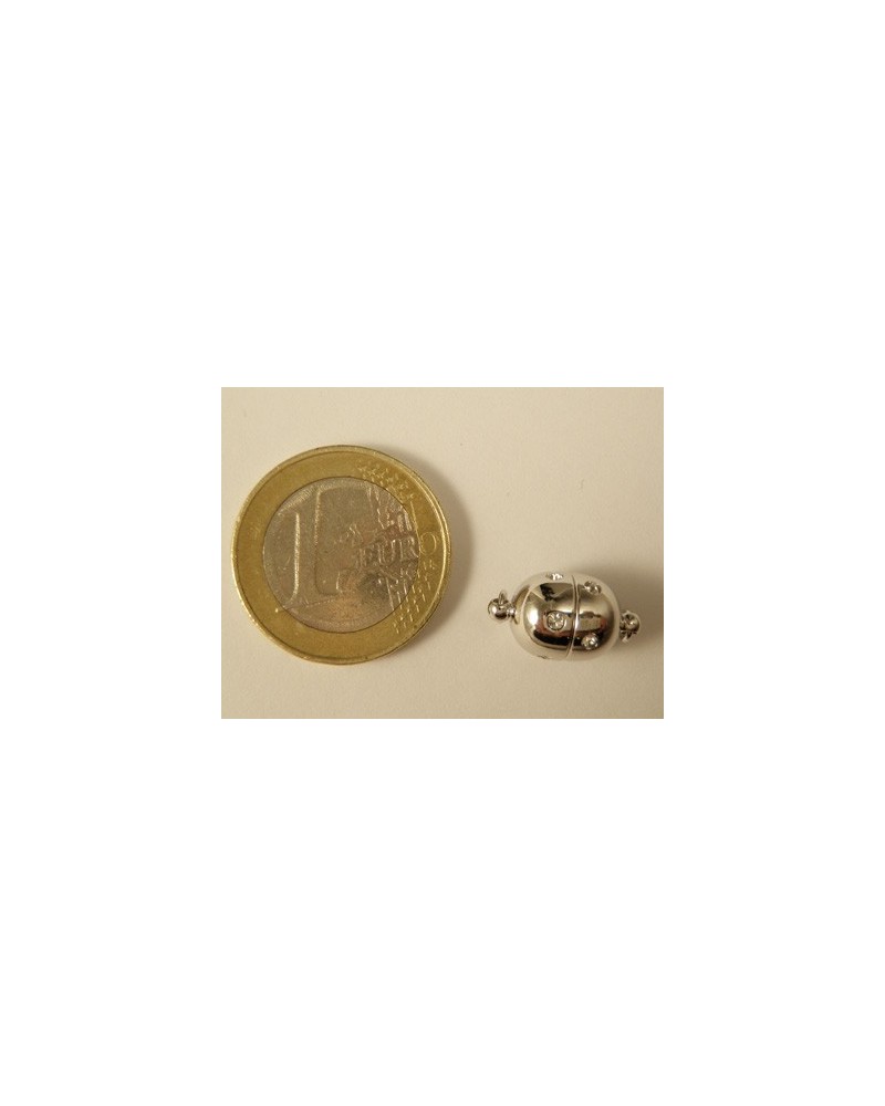 Magnetschliesse 9*15.5mm rhodiniert, Strass