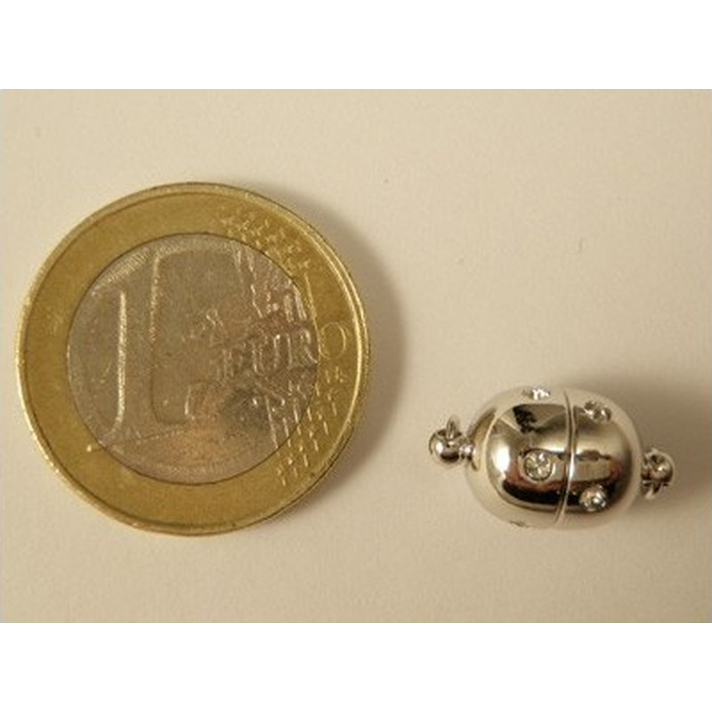 Magnetschliesse 9*15.5mm rhodiniert, Strass