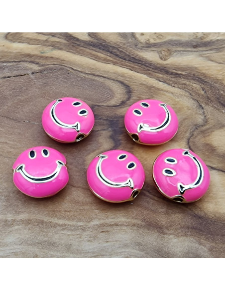 Zwischenteil Smiley 11mm, Metall emailliert