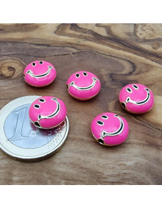 Zwischenteil Smiley 11mm, Metall emailliert 2