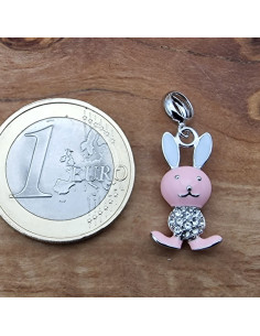 Charm Hase emailliert 26mm mit Strass, 925 Silber rhodiniert 2