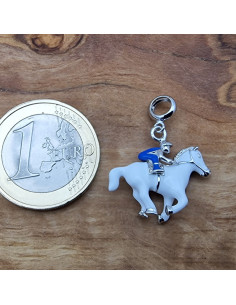 Charm Pferd emailliert 26mm, 925 Silber rhodiniert 2