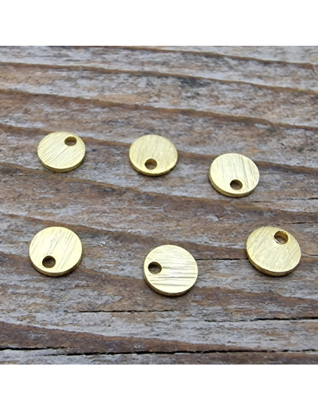 Charm Plakette 4mm, 925 Silber vergoldet