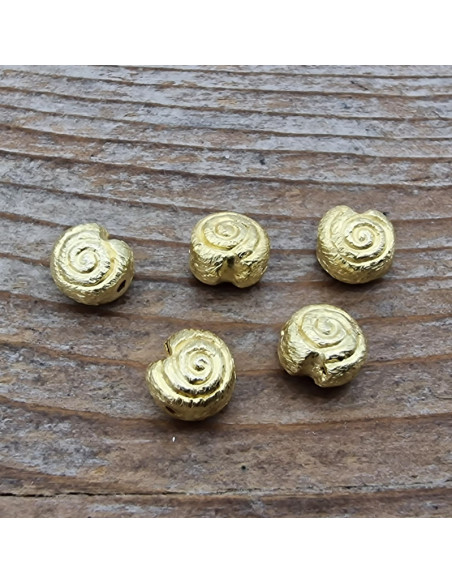 Zwischenteil, Schnecke 6mm, 925 Silber vergoldet