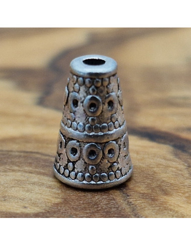 Endkappe 10x7x4mm, Metall Antik