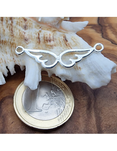 Zwischenteil-Link Engelsflügel 9x32mm, 925 Silber