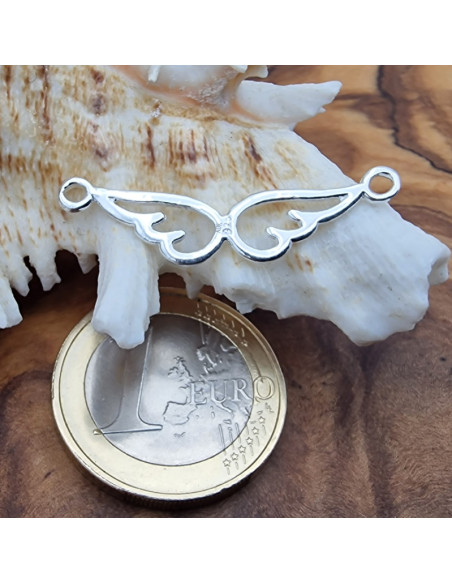 Zwischenteil-Link Engelsflügel 9x32mm, 925 Silber
