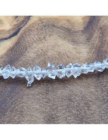 Herkhimer Diamantkette (Bergkristall) 2mm