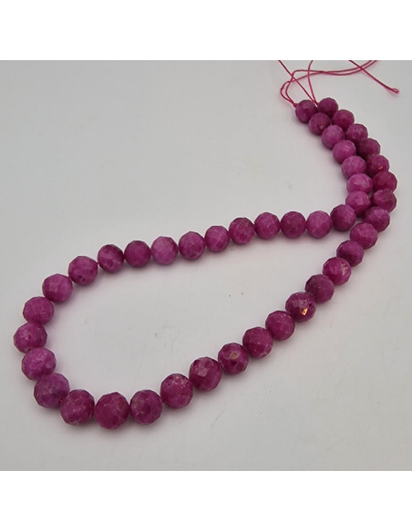 Rubin Kette facettiert 10mm