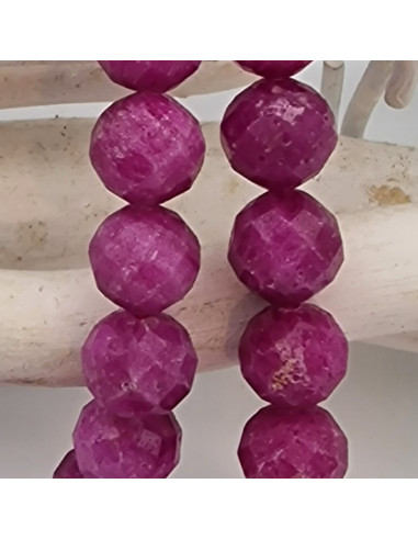 Rubin Kette facettiert 10mm