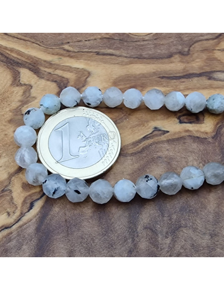 Mondsteintkette Black Point facettiert 5mm
