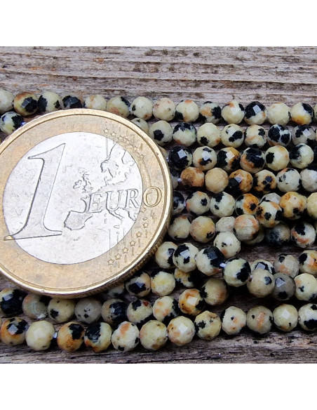 Dalmatinerjaspiskette facettiert 3mm