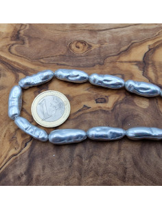 Shellperle 8x22mm grau 2