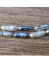Shellperle 8x22mm grau-weiß