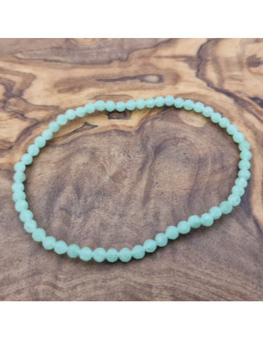 grüner Angelit Armband 3mm facettiert