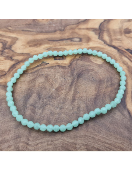 grüner Angelit Armband 3mm facettiert