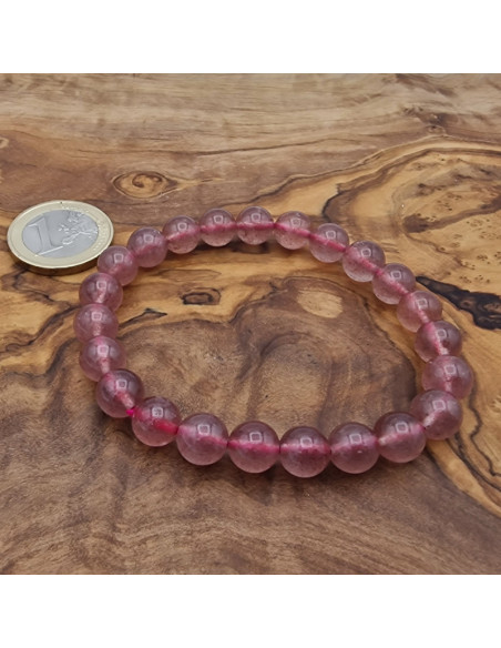Erdbeerquarz 8mm Armband
