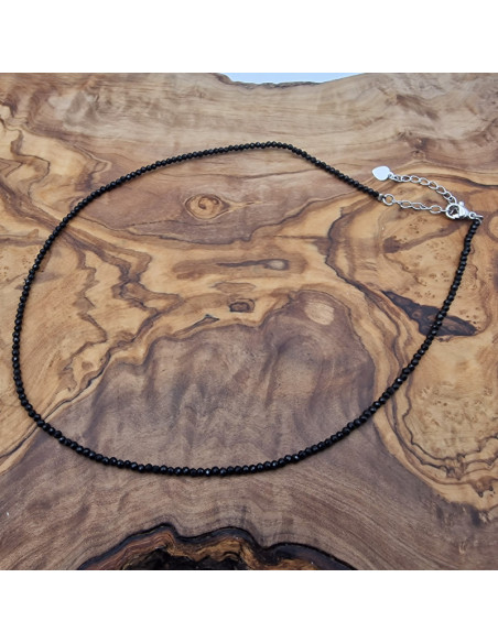 Black Spinellkette 2mm/44cm facettiert