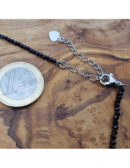 Black Spinellkette 2mm/44cm facettiert