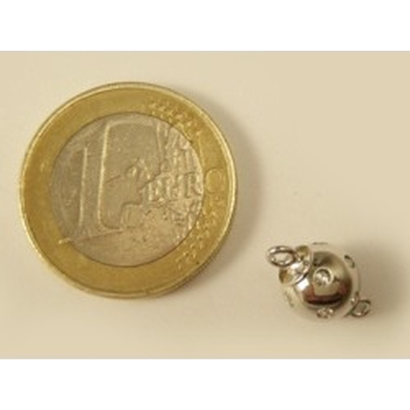 Magnetschliesse 8mm rhodiniert, Strass 2