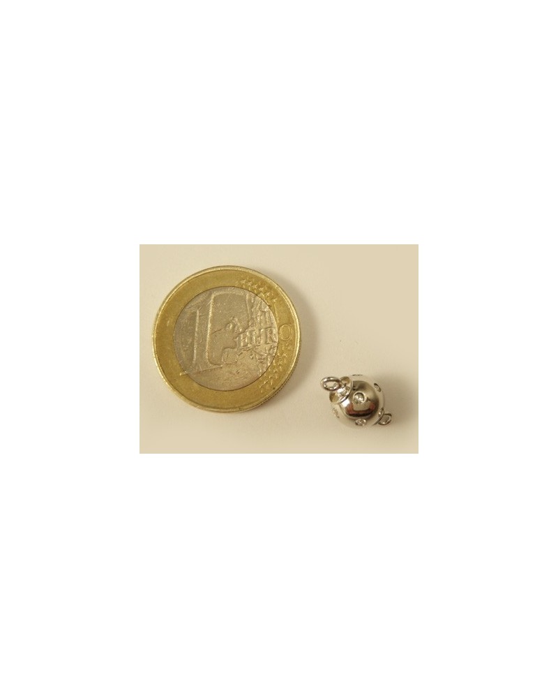 Magnetschliesse 8mm rhodiniert, Strass