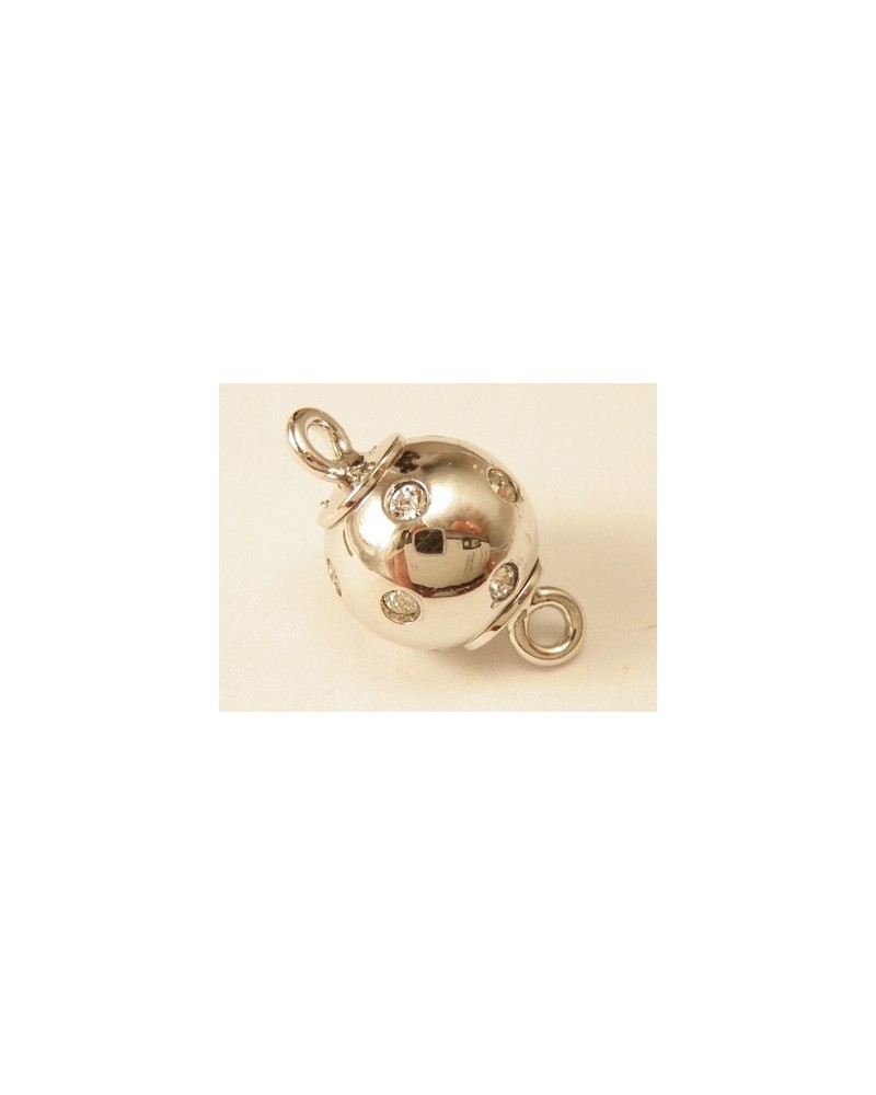Magnetschliesse 8mm rhodiniert, Strass