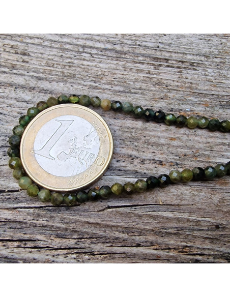 grüne Turmalinkette facettiert 3mm