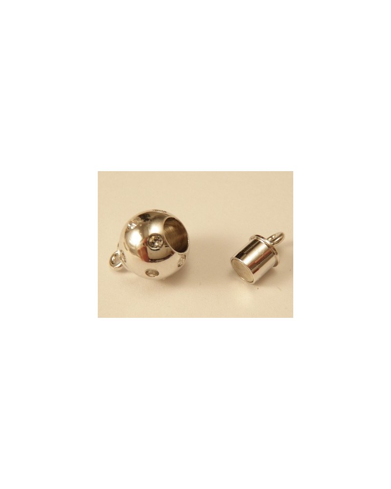 Magnetschliesse 8mm rhodiniert, Strass