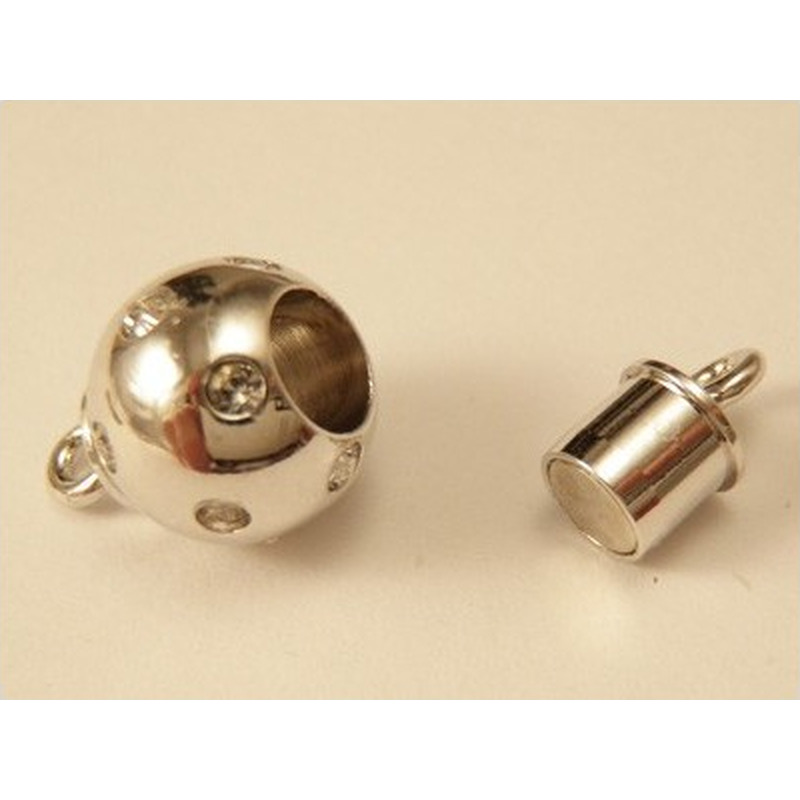 Magnetschliesse 8mm rhodiniert, Strass