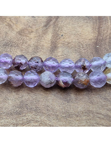 Purple Phantomquarzkette (Amethyst) facettiert 4mm