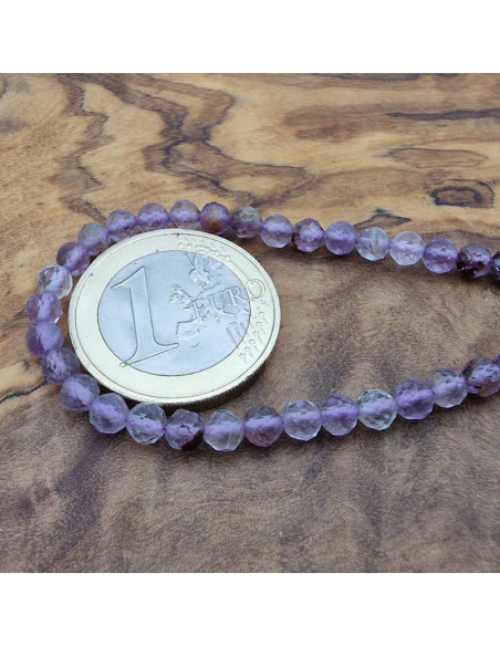 Purple Phantomquarzkette (Amethyst) facettiert 4mm