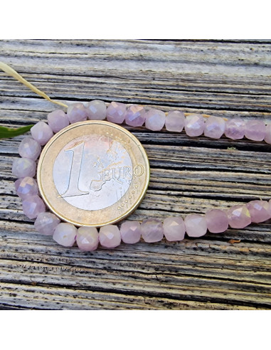 Kunzitkette facettiert 4x4mm