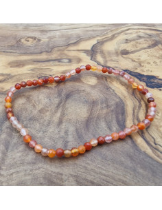 Carneol 3mm Armband facettiert