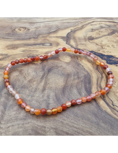 Carneol 3mm Armband facettiert