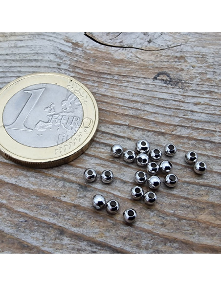 Quetschkugel 1.2mm, 925 Silber rhodiniert, 20 Stk