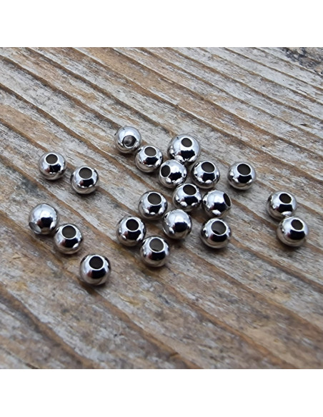 Quetschkugel 1.2mm, 925 Silber rhodiniert, 20 Stk