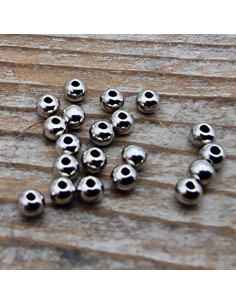 Quetschkugel 0.8mm, 925 Silber rhodiniert, 20 Stk