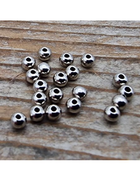 Quetschkugel 0.8mm, 925 Silber rhodiniert, 20 Stk