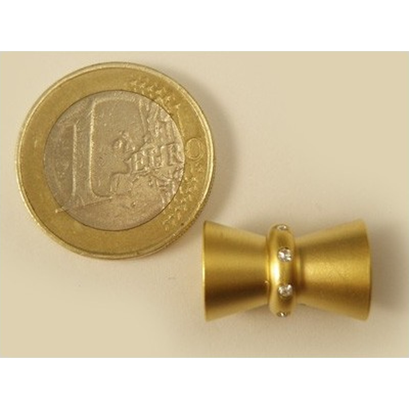 Magnetschliesse 11x17mm vergoldet, Strass