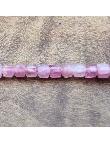 Rubelith - Rubellit - roter Turmalinkette facettiert 2x2mm/45cm