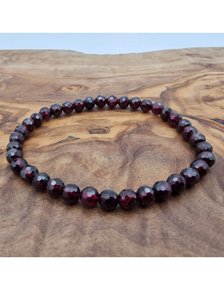 Granat 5mm Armband facettiert