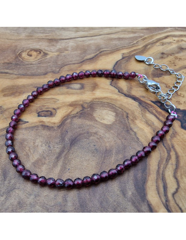 Granat Armband 3mm facettiert