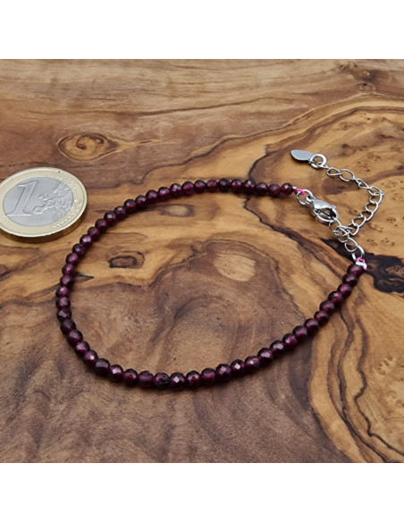 Granat Armband 3mm facettiert