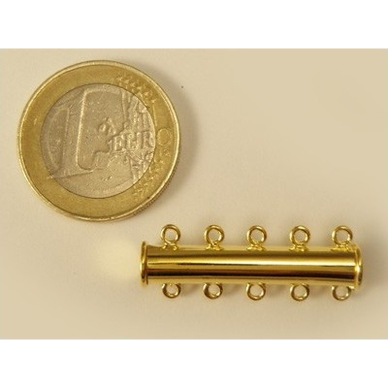 Magnetschliesse 5x30mm vergoldet, 5-reihig