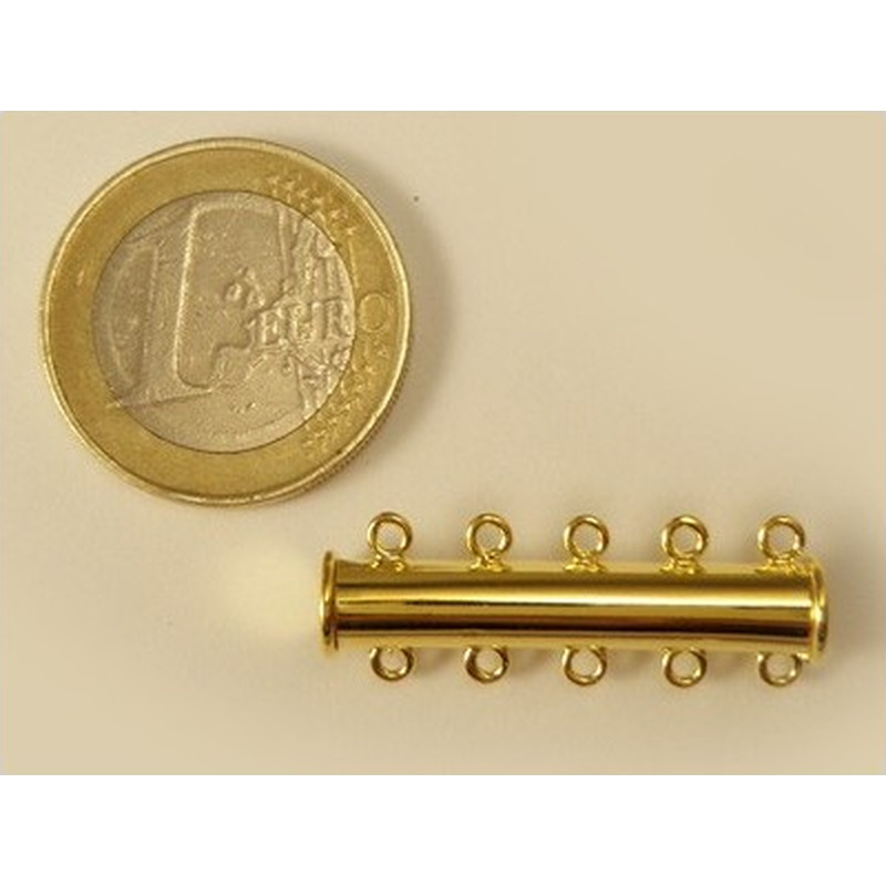 Magnetschliesse 5x30mm vergoldet, 5-reihig