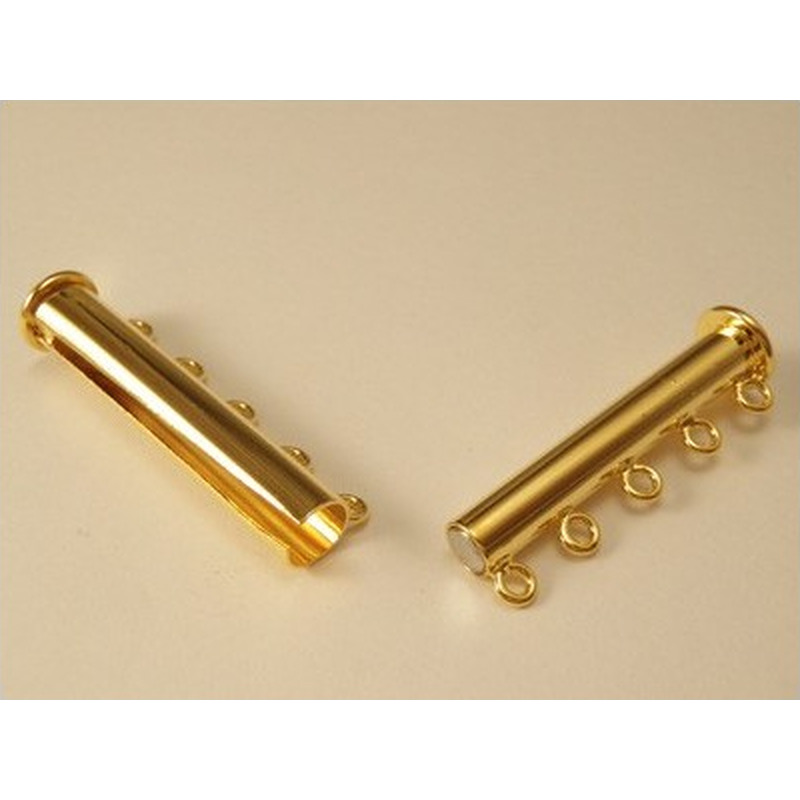 Magnetschliesse 5x30mm vergoldet, 5-reihig
