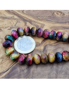 Tigeraugekette multicolor facettiert 10x6mm 2