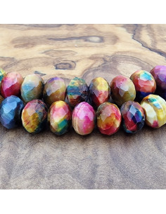 Tigeraugekette multicolor facettiert 10x6mm
