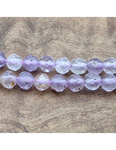 Purple Phantomquarzkette (Amethyst) facettiert 3mm